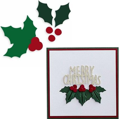 Ilex Leaves Metal Cutting Dies Xmas Decorative Leaves DIY Dies Scrapbooking Decoration Embossing 2020 Crafts