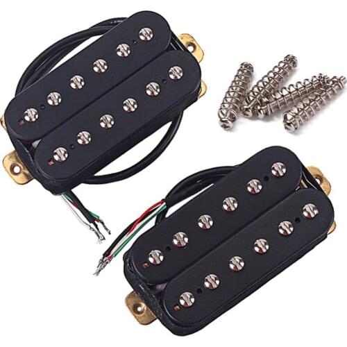 Alnico 8 Double Coil Humbucker Pickup Neck & Bridge Guitar Pickup Set Black 4 Wires SLOW Output Guitar Accessories GMC84