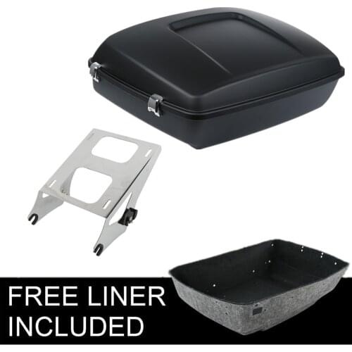 Motorcycle Chopped Tour Pack Trunk & Mounting Rack For Harley Touring Road King Electra Street Glide FLHX FLHR 2014-2020