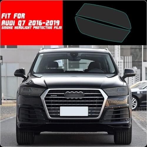 New Car LH+RH Smoke TPU Headlights Protective Precut Film Sticker Cover Trim Fit For Audi Q7 2016-2019