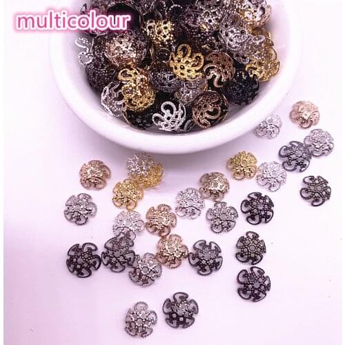 New 150pcs 8/10mm Hollow Flower Findings Cone End Beads Cap Filigree DIY Jewelry Making #08
