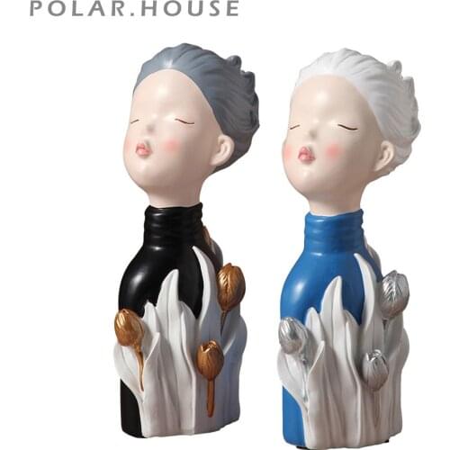 New Arrival Room Decoration Accessories Resin Bust statue Woman Sculptures Creative Home Decor Figurines People Model Crafts Hot