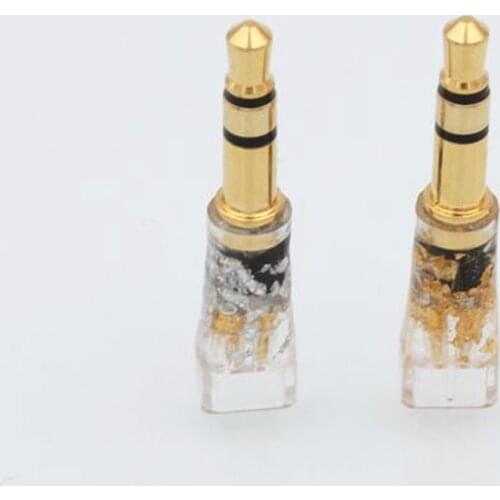 One Pair Gold Plated MMCX/.78mm Female to 3.5mm Male Converter Adapter for t1 t5p D600 D7100 Z1 Z1R FOCAL ELLEAR Headphones