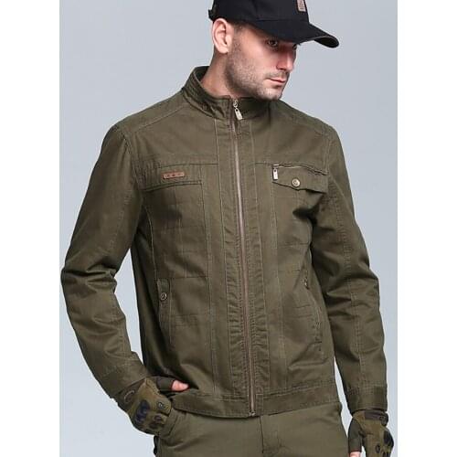 Autumn Winter Jacket Men 100% Cotton Casual Cargo Tactical Military Jacket MenMulti-pocket Jackets Coats Slim Fit Clothe Male