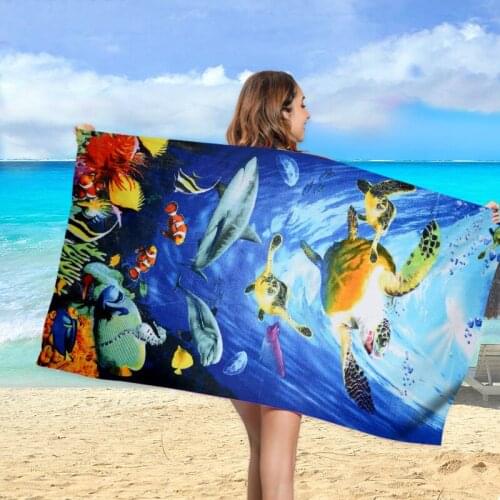 Microfiber Beach Towel Absorbent Quick-dry Beach Towel Printed Swimming Towel Sports Shawl Marine Graphic Design