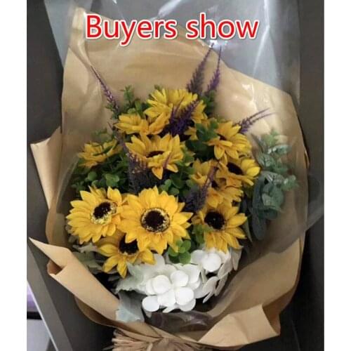 25Pcs/set Sunflower Soap Flower Head Bouquet Gift Box Decor with Soap Flower DIY Wedding Christmas Home