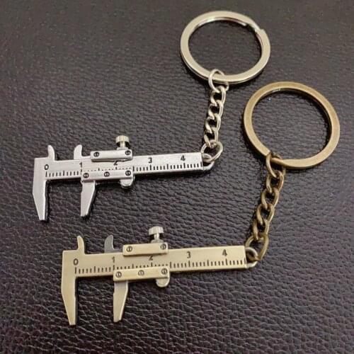 New Portable 0-4cm Mini Vernier Caliper Keychain Measuring Gauge Keyring Style Simulation Model Ruler Vernier Caliper