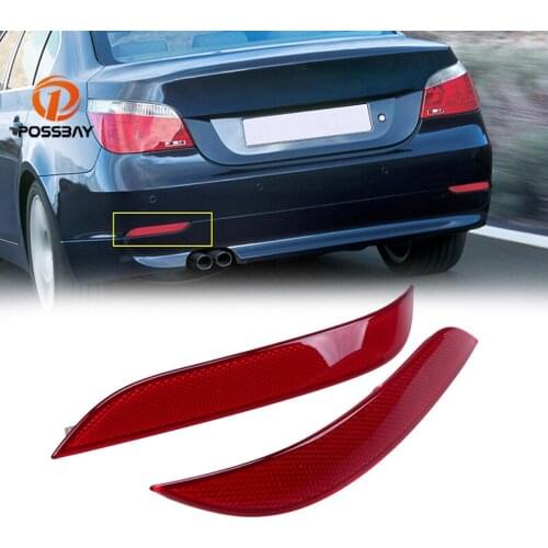 POSSBAY Rear Bumper Reflector Light For BMW E60 2003-2007 Car Luces Coche Warning Signal Light Sheet Without Bulb Car Styling