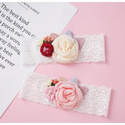 New Lace Flower Baby Headbands For Girls Princess Rose Hair Bands For Baby Children Turban Baby Hair Accessories Kids Headwear