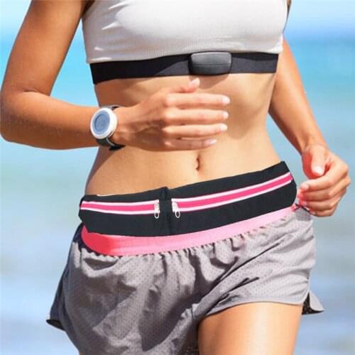 Dual Pocket Sports Bag Running Waist Bag Pocket Portable Waterproof Cycling Bum Bag Outdoor Phone anti-theft Pack Belt Bags