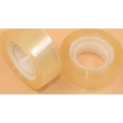 4PCS Transparent yellow tape office transparent stationery office packaging tape tape 1.8cm mini 20m long tape wide N2Y9