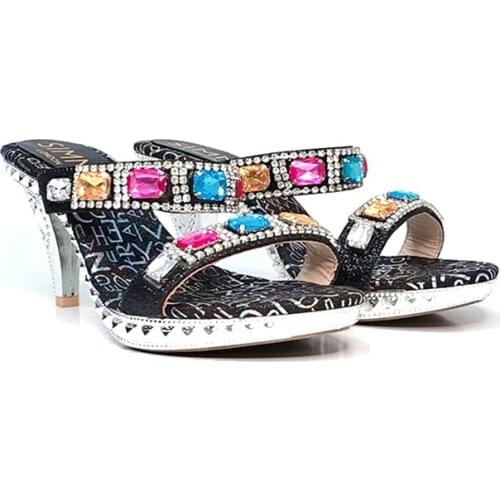 LAUSLES summer fashion design womens sandals high heels casual black office womens ball slippers womens shoes