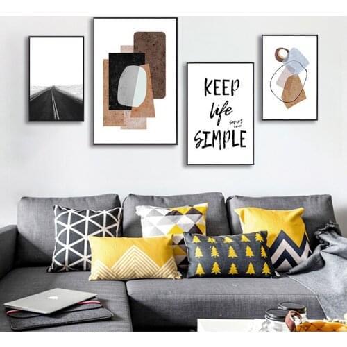 Frameless Living Room Decoration Modern Minimalist Poster Retro Dining Room Sofa Background Wall Printing Hanging Painting Core