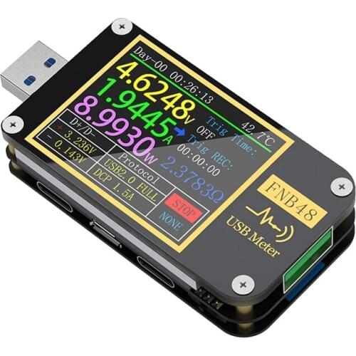 TOP FNB48 Voltmeter Ammeter Current Voltmeter USB Tester PD Trigger QC4 + PD3.0 2.0 PPS Fast Charging