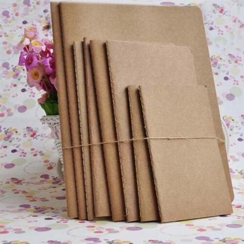 1pc 6 Sizes Vintage Soft Copybook Daily Memos Kraft Cover Journal Notebook Cowhide Paper Notebook Blank Notepad Book