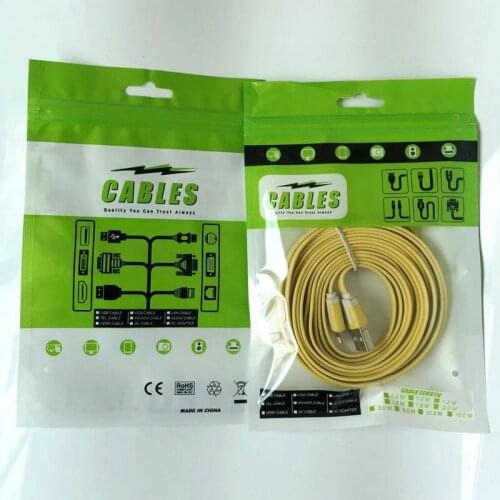 Zipper Retail Packaging package opp bag pouch for iphone 12 11 cable mobile phone accessories cable Packing Bag 500pcs/lot