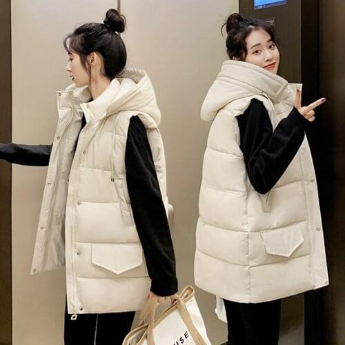 Cotton Vest Women Autumn And Winter Wear New Ladies Waistcoat Vest Jacket Fashion Students Mid-Length Female Coat