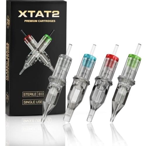 XTAT2 10Pcs Cartridge Tattoo Needles RL RS RM M1 Disposable Sterilized Eyebrow Lip Makeup Needle For Tattoo Machine Microblading