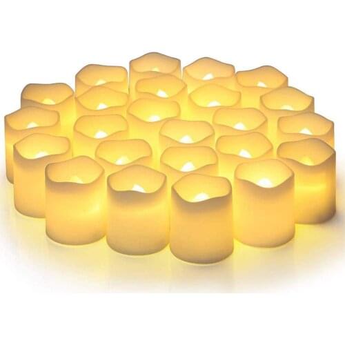 24Pcs/Set Flameless LED Candles Battery Powered Led Tea Lights Warm White Flameless Candle Flickering Simulation Candle Light