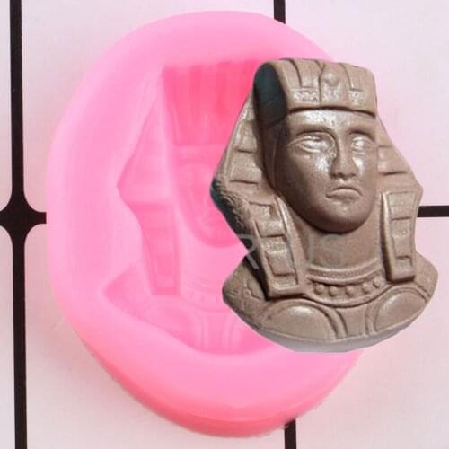 3D Egyptian Pharaoh Silicone Mold Cupcake Topper Fondant Cake Decorating Tools Polymer Clay Candy Chocolate Gumpaste Moulds