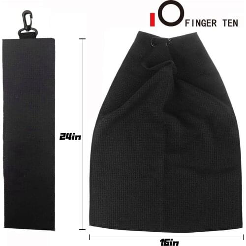 Finger Ten Golf Towel with Hook Clip Outdoor Waffle Light Weight Fitness Gym Yoga Ball Club Cleaning Sports Soft Towels 1 Pc