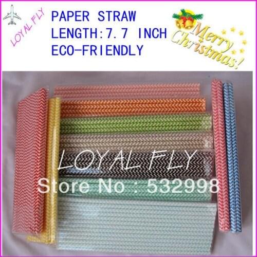 Promotions! 3000pcs Chevron Paper Straws 25pcs/opp bags,striped paper party straws wholesale free shipping