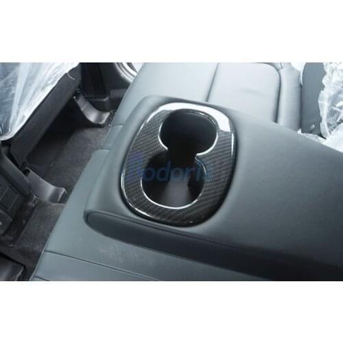 Carbon Fiber Color Interior Rear Seat Cup Bottle Drinks Holder Trim Cover For Mitsubishi Outlander 2013-2019 Auto Accessories