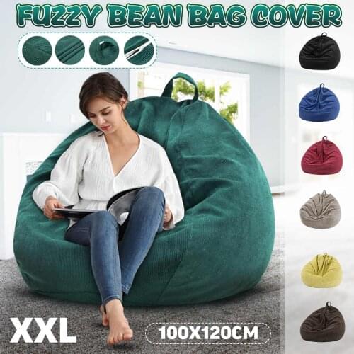 100*120cm Bean Bag Cover Chairs Cover with Inner Liner Warm Corduroy Lounger SeatLazy Sofa Pouf Puff Couch Tatami Living Room