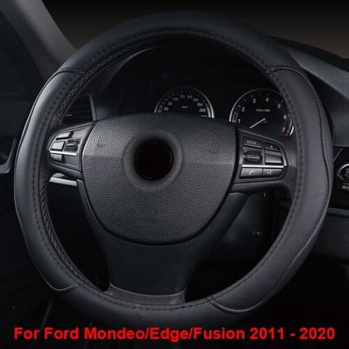 Car Steering Wheel Cover Wrap For Ford Mondeo Edge Fusion 2011 - 2020 Van Variant Non-slip Funda Volante Auto Car Accessories
