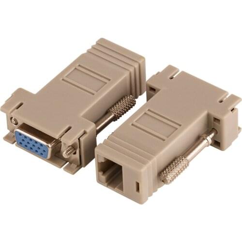 DB9 to RJ45 Adapter Connector rs232 modular Female to Female Extend Converter For Computer 200pcs