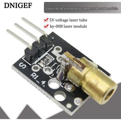 DNIGEF 1 PCS KY-008 650nm Laser Sensor Module 6mm 5V 5MW Red Laser Dot Diode Copper Head for Arduino