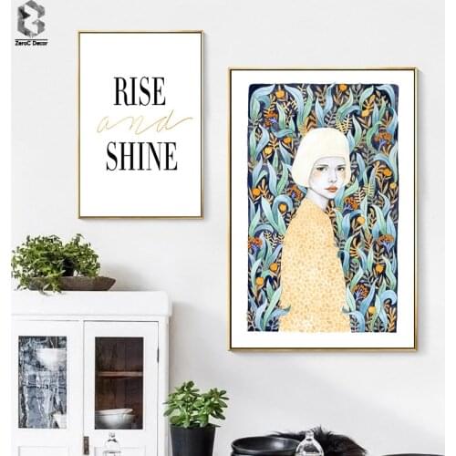 Nordic Modern Handdraw Characters Colorful Canvas Painting Poster Quotes Print Decor Wall Art Pictures For Bedroom Living Room