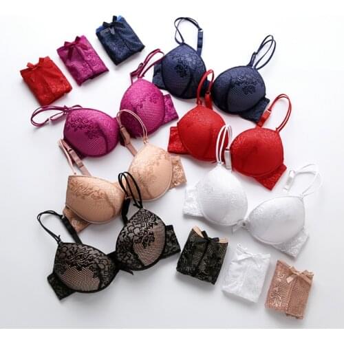 2021 Black Bra Set Lingerie Push Up Brassiere Lace Underwear Set Sexy High-Waist Panties For Women underwear Set