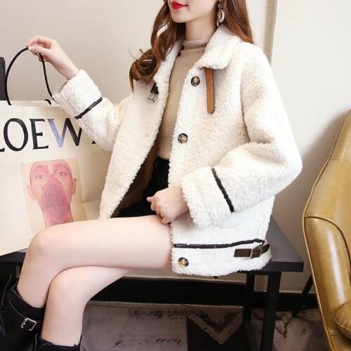 Faux Lamb Wool Jacket Women Autumn Winter Warm Soft Short Fur Jacket Coat Female Plush Overcoat Casual femininos inverno9925