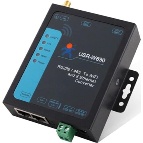Industrial RS232/485 to WLAN Serial Device Server Serial Port to WiFi Ethernet Converter Module Support Modbus RTU to TCP