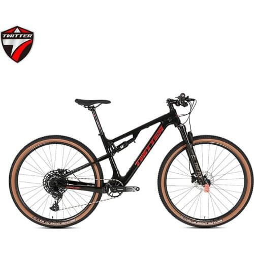 TWITTER Carbon Fiber Soft Tailed Mountain Bike SX-12 Shimano Variable Speed Cross Country Bike Double Shock Absorber Racing Bike