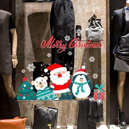 CRNT0149 window sticker Christmas 100% decoration for window shopping stores, without glue, repositionable and reusable at will