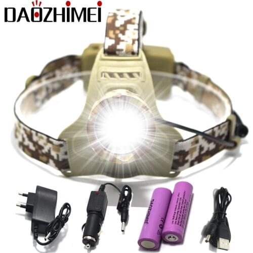 3000LM XML T6 LED Headlamp 3-Mode Camping Headlight 18650 Head Torch Rechargeable Car Wall Charger for Hunting Flashlight