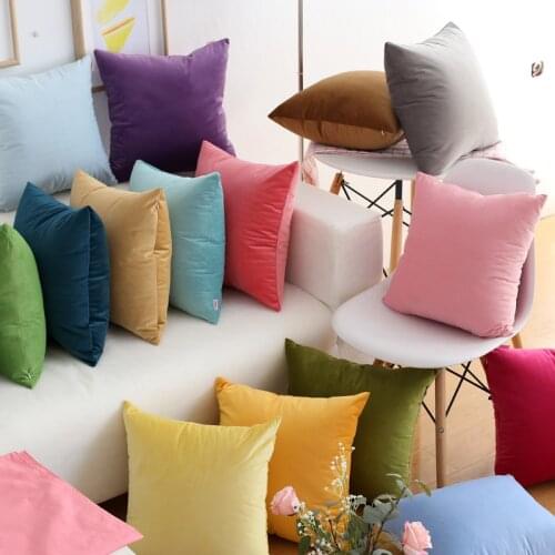 1 piece Velvet Cushion Cover Beige Green Coffee Pillow Cover Bedroom Sofa Home Decoration Pillow Cases 30x50cm/50x50cm/60x60cm