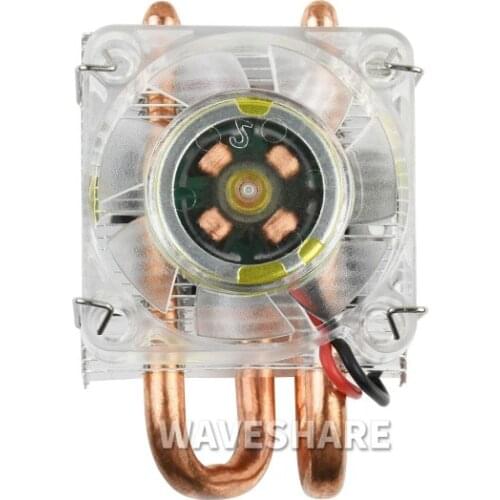 Waveshare Low-Profile ICE Tower Cooling Fan For Raspberry Pi 4B/3B+/3B, 5mm Copper Tube, Colorful LED,Super Heat Dissipation