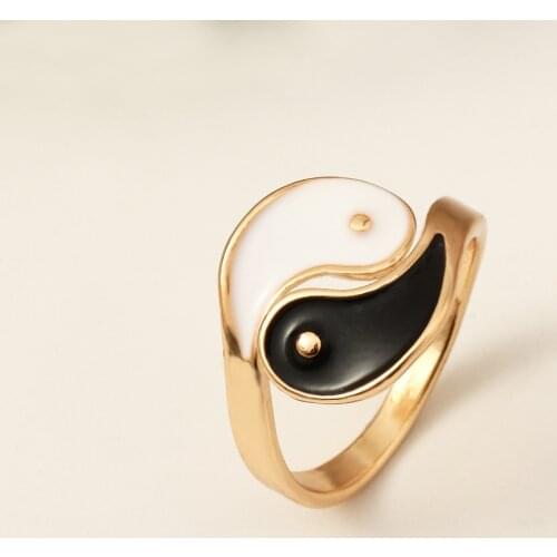New Arrival New Arrival Women Rings Yin and Yang Alloy Drops of Oil Opening Can Be Adjusted Ring Jewelry for Girls