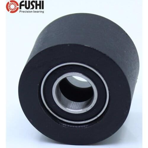 PU 626 bearing 6*30*20 mm Shaft 6mm PU Pulley Roller With Two Bearings Guiding Wheel Pinch Roller