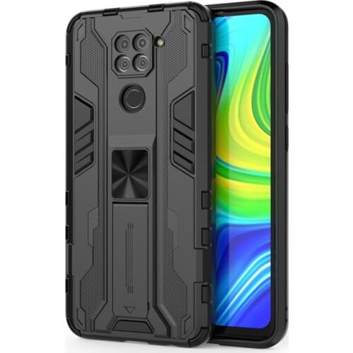 Magnetic Kickstand Armor Shockproof Case For Xiaomi Redmi Note 9 Pro Lens Protection Soft TPU Frame Hard PC Back Cover Fundas