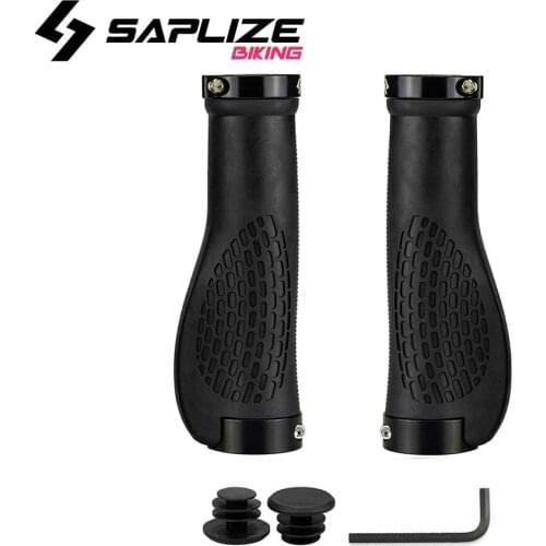 SAPLIZE Bike Handlebar Grips, Multi Colors/Design Optional, Ergonomic Design, Aluminum Double Lock-on, Mountain Bike Grips, MTB