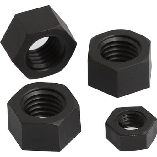 Hex Full Nuts Self Colour Black M2 M2.5 M3 M4 M5 M6 M8 M10 M12 Metric Hexagonal