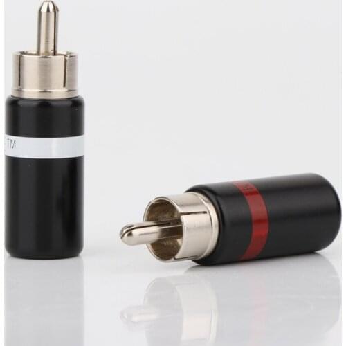 4Pcs R1718 Gold/Rhodium Plated Brass RCA Plug Speaker Plug RCA Head Plug Audio Cable