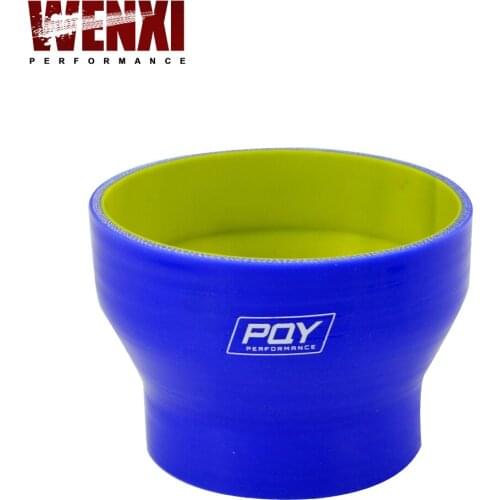 Blue&yellow 3"-4" 76mm-102mm Silicone Hose Straight Reducer Joiner Coupling WX-SH300400-QY