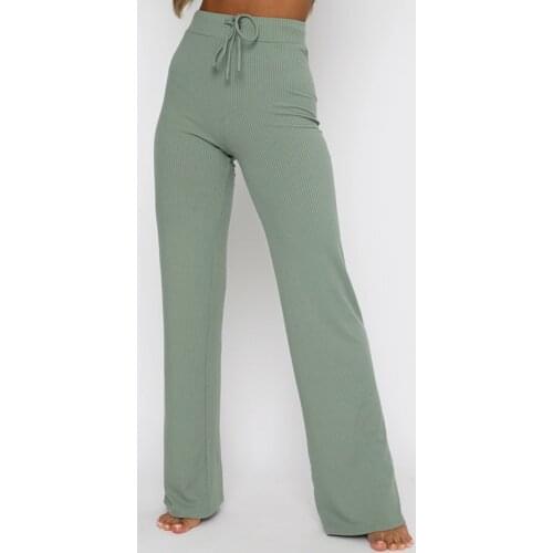 Tinastyle Black Sexy Wide Leg Pants Women Loose Black High Waist Knitted Female Buttons Trousers Vintage Long Party Pants 2021