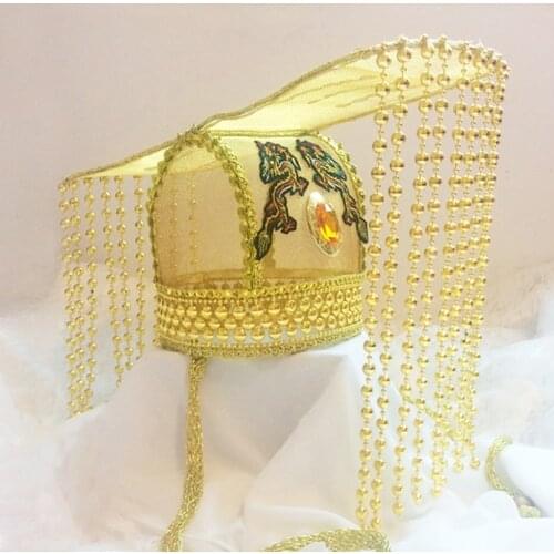 Chinese unique Senior high-end Han Dynasty emperor palace Prince crown bridegroom headdress mens ancient hat