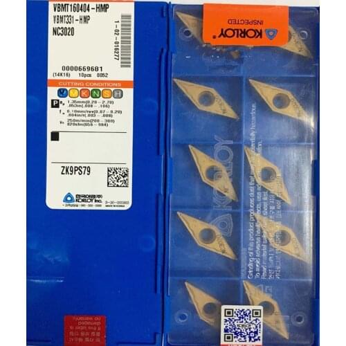 VBMT110304 VBMT110308 VBMT160404 VBMT160408 VCMT160404 VCMT160408 HMP NC3020 NC3120 100% original KORLOY Carbide insert